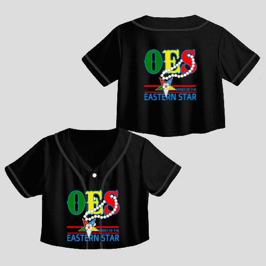 Oes Star Necklace Order Of The Eastern Star Crop Top Baseball Jerseys