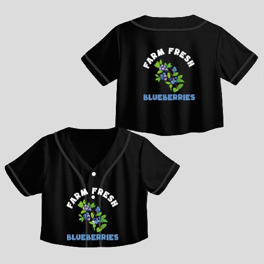 Blueberries Graphics Blueberry Farmer Blueberry Crop Top Baseball Jerseys