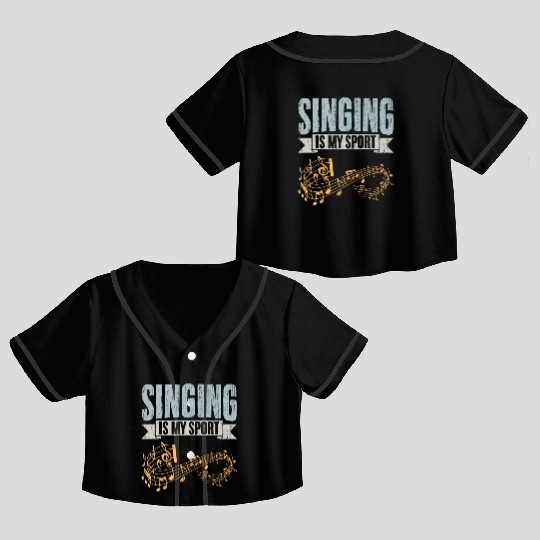 Retro Singing Is My Sport For Band Vocalist Crop Top Baseball Jerseys