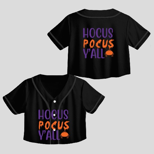 Hocus Pocus Y all Halloween Costumes For Women Crop Top Baseball Jerseys