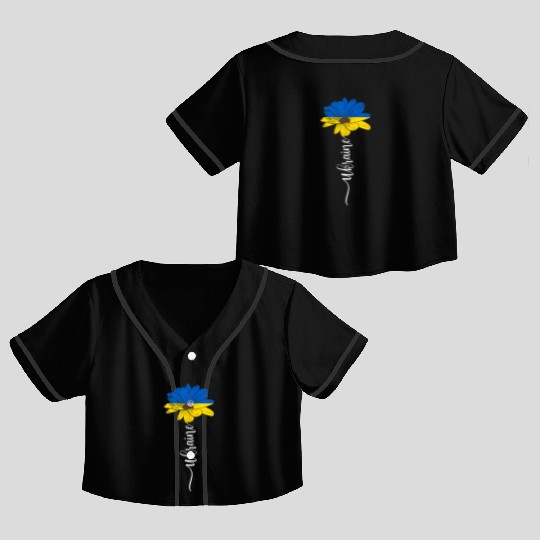 Ukraine Flag Sunflower Ukrainian Support Ukraine Crop Top Baseball Jerseys