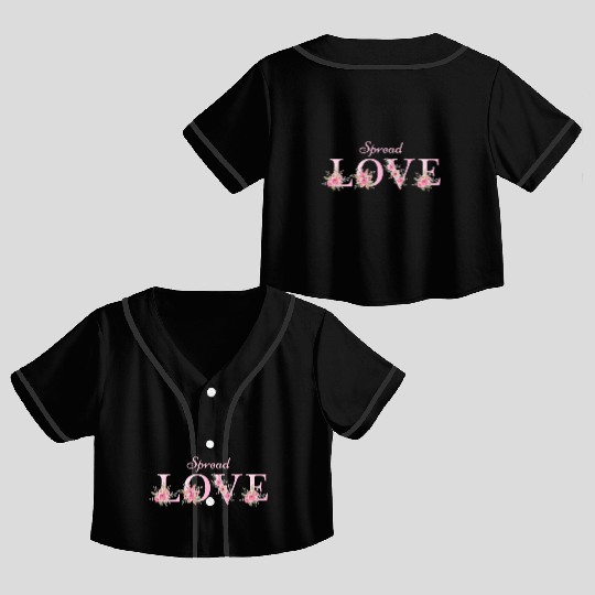 Spread Love Crop Top Baseball Jerseys