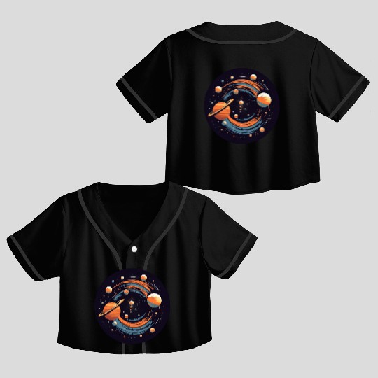 Universe Solar System Planets Crop Top Baseball Jerseys