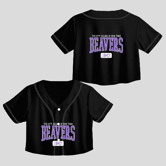 City Of New York Ccny Beavers Est Date Crop Top Baseball Jerseys