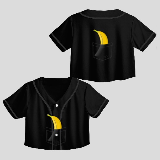 Banana For Fruit Banana Yellow Hawaiian Crop Top Baseball Jerseys