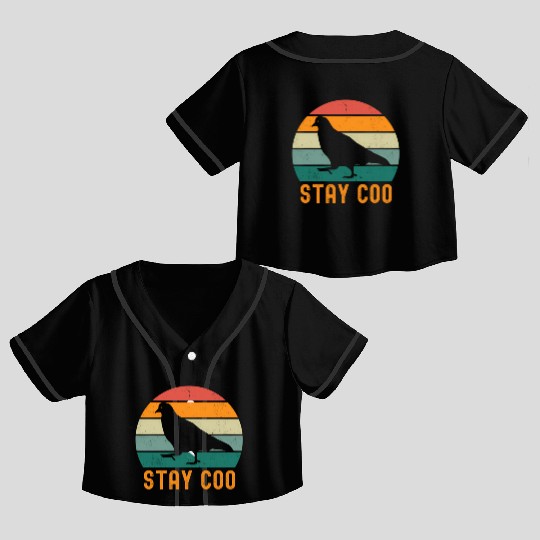 Stay Coo Pigeon Crop Top Baseball Jerseys Vintage Retro Bird
