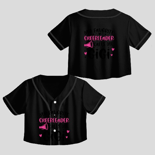 Proud Cheer Gigi Grandma Of A Cheerleader Gigi Crop Top Baseball Jerseys