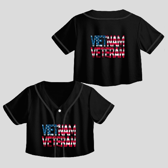 Vietnam Veteran Us Flag Vietnam Vets Crop Top Baseball Jerseys
