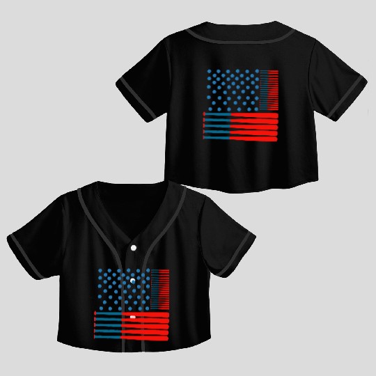 Baseball Stars & Stripes: A Patriotic Swing Crop Top Baseball Jerseys