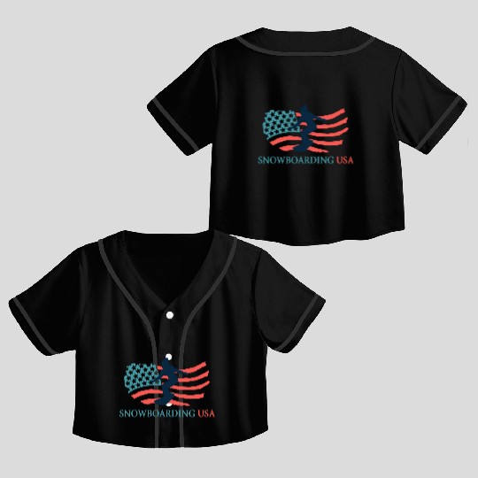 Snowboarding Player Snowboarding Usa Team Coach Crop Top Baseball Jerseys
