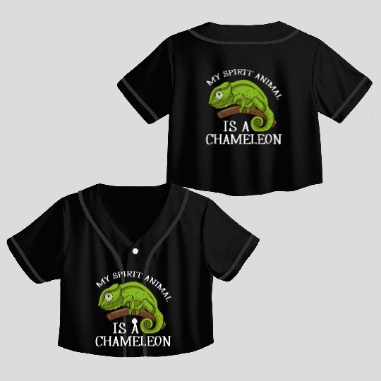 My rit Animal Is A Chameleon Lizard Chameleon Crop Top Baseball Jerseys