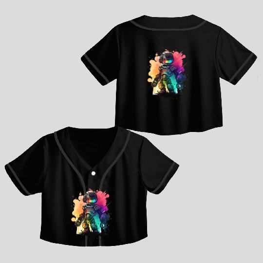 Retro Robot Cute Robotic Engineer Technology Crop Top Baseball Jerseys