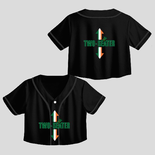 Irish Flag Two Seater Party-Trashy Humor Crop Top Baseball Jerseys