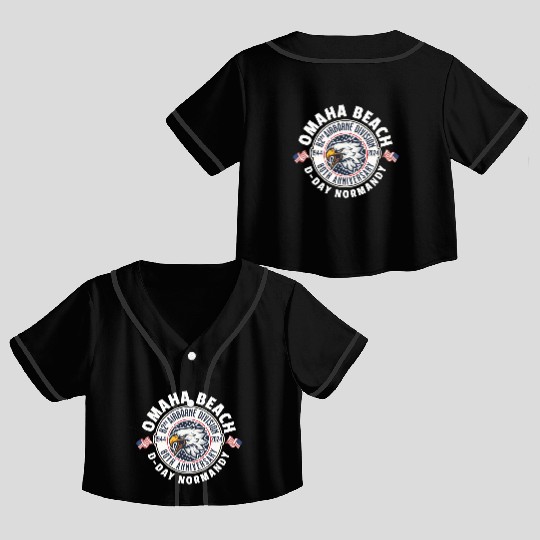 Omaha Beach airborne division 80th anniversary Crop Top Baseball Jerseys