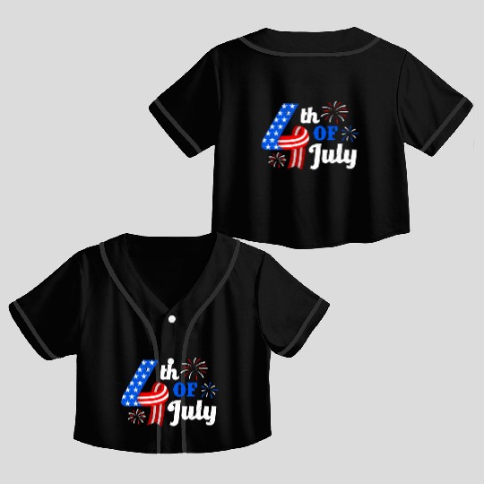 4th July Independence Day Independent America Crop Top Baseball Jerseys