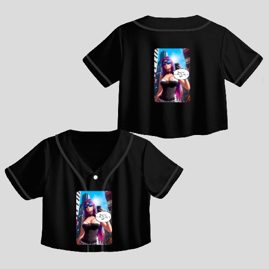 Cyberpunk Waifu Influencer Design 5 Crop Top Baseball Jerseys