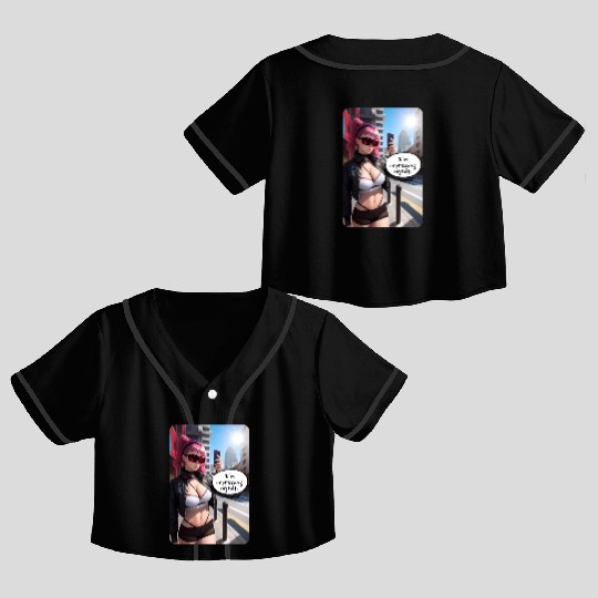 Cyberpunk Waifu Influencer Design 6 Crop Top Baseball Jerseys