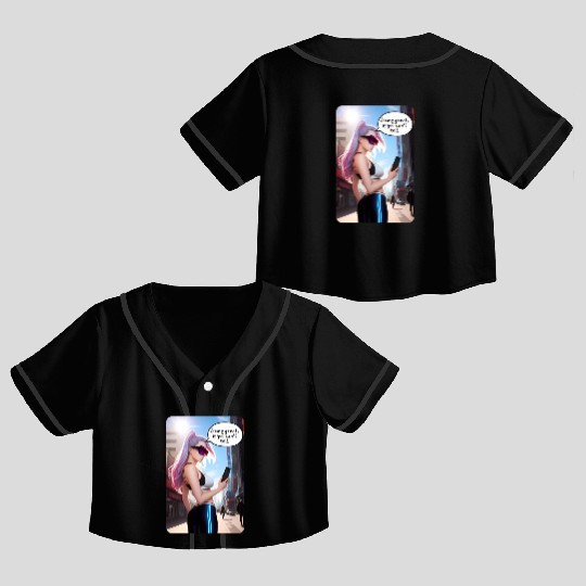 Cyberpunk Waifu Influencer Design 7 Crop Top Baseball Jerseys