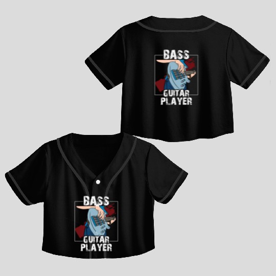 Bass Guitar Player Band Musician Music Crop Top Baseball Jerseys