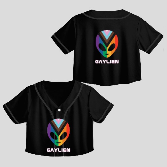 Gaylien aka Gay Alien Crop Top Baseball Jerseys