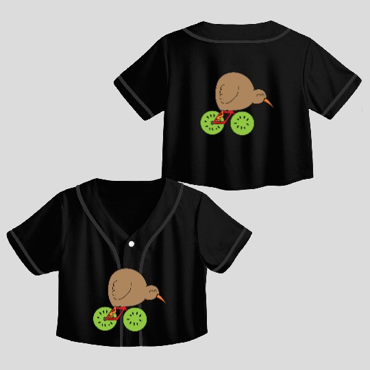 Kiwi Bird New Zealand Kiwi Bird And Kiwi Fruit Kiw Crop Top Baseball Jerseys