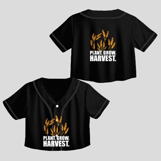 Wheat Farmer Plant Grow Harvest W Crop Top Baseball Jerseys
