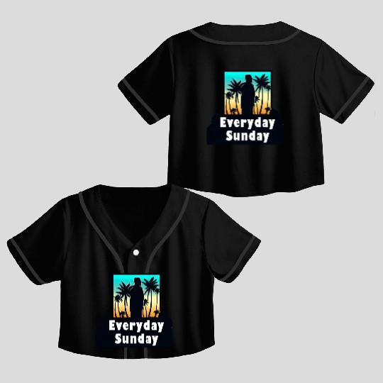 HAWAII EVERYDAY SUNDAY FUNDAY SUMMER HOLIDAY VACAT Crop Top Baseball Jerseys