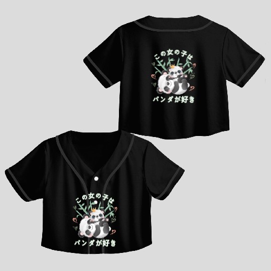 Panda Love Mom Panda Bear Crop Top Baseball Jerseys
