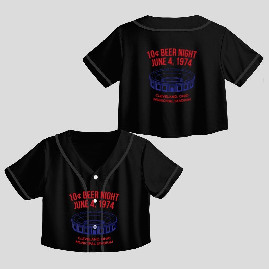 Cleveland Baseball 10 Cent Beer Night Crop Top Baseball Jerseys
