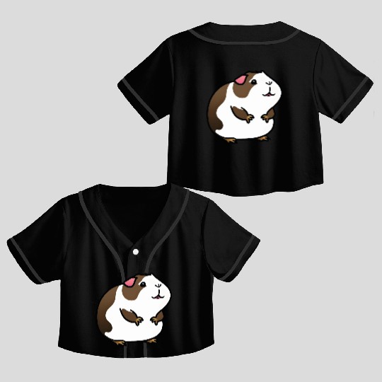 Simply cute guinea pig Crop Top Baseball Jerseys