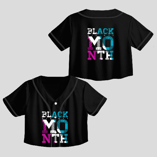 Black History Month Crop Top Baseball Jerseys