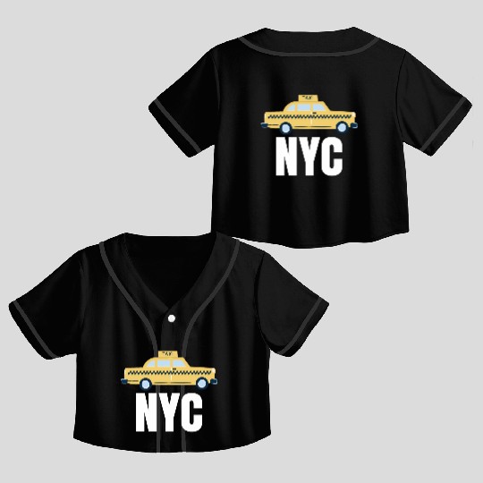 Nyc New York City Taxi Travel Usa Cities Crop Top Baseball Jerseys