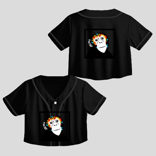 Monkey Face Monkey Monkey Crop Top Baseball Jerseys