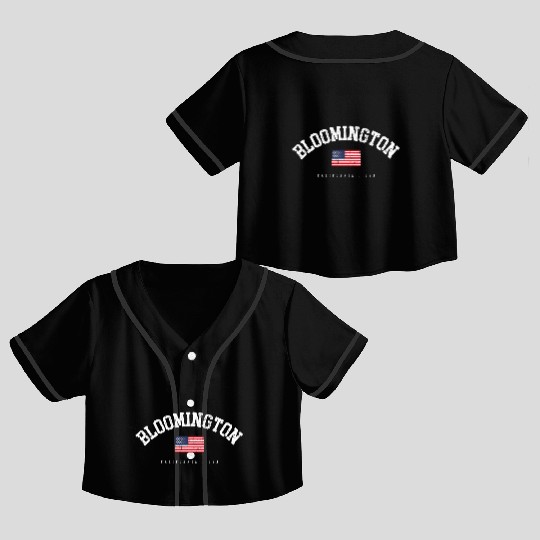 Bloomington Ca American Flag Usa City Name Crop Top Baseball Jerseys
