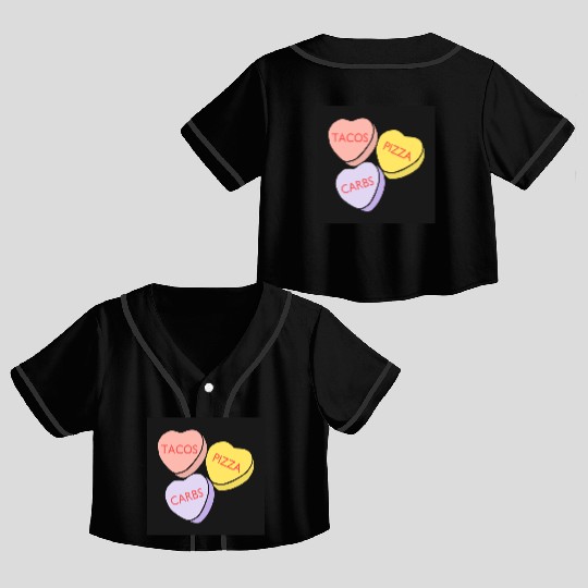 FRONTARTFunny Conversation Hearts Candy Crop Top Baseball Jerseys