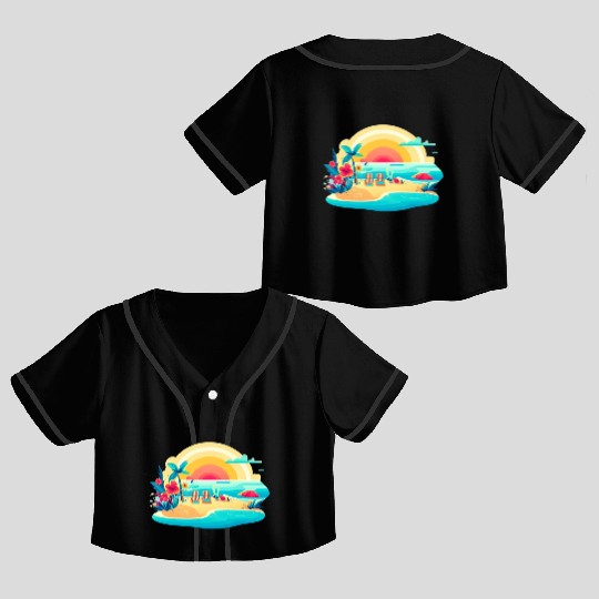 Poolside paradise Crop Top Baseball Jerseys