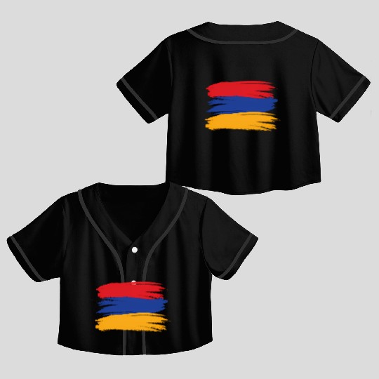 Armenian Flag Print Armenia Crop Top Baseball Jerseys