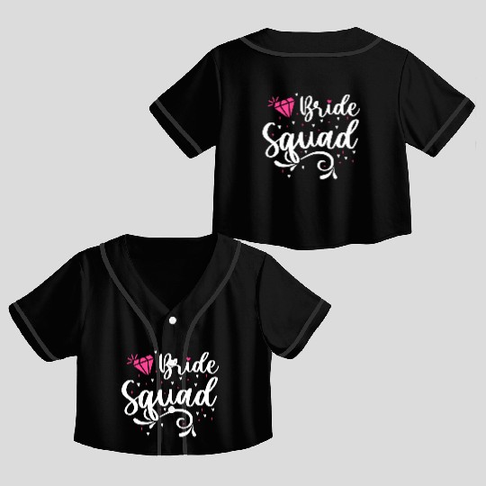Bridal Shower Bachelorette Party Bridesmaid Bride Crop Top Baseball Jerseys