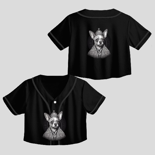 Chihuahua - Pope Dog Church Vatican Catholic Crop Top Baseball Jerseys