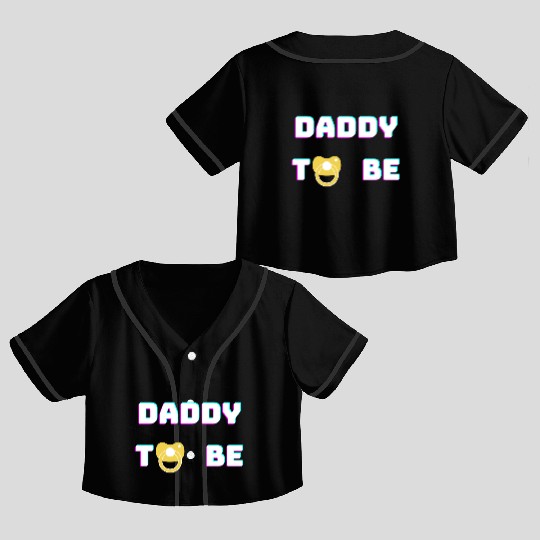 Daddy To Be green Crop Top Baseball Jerseys