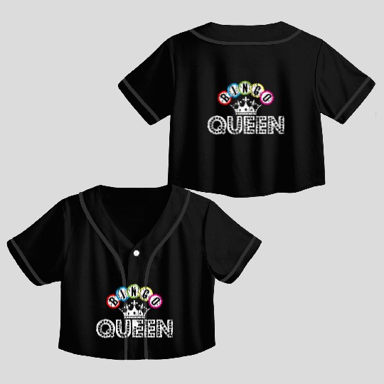 Bingo Casino Night Crown Bingo Queen Crop Top Baseball Jerseys