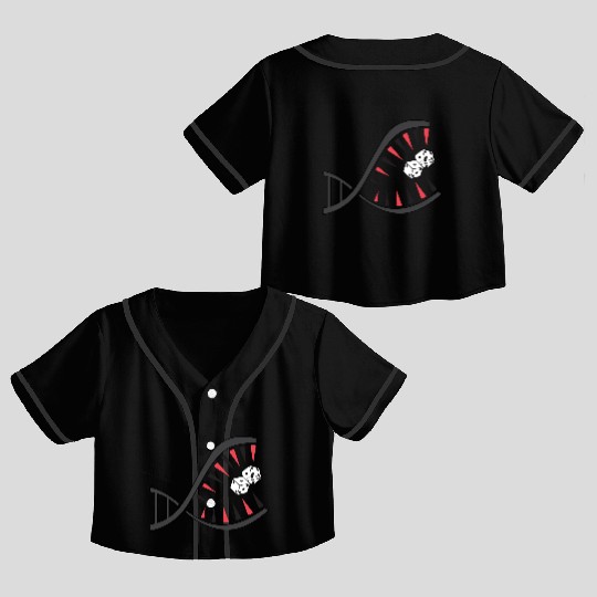 Backgammon DNA Piranha - Unique Board Game Design Crop Top Baseball Jerseys