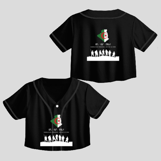 Algeria Embracing freedom, united as one 1962 Crop Top Baseball Jerseys