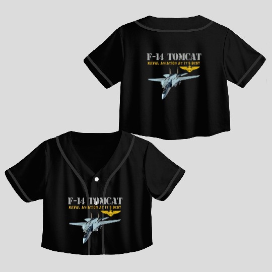 F 14 Tomcat Naval aviation Crop Top Baseball Jerseys