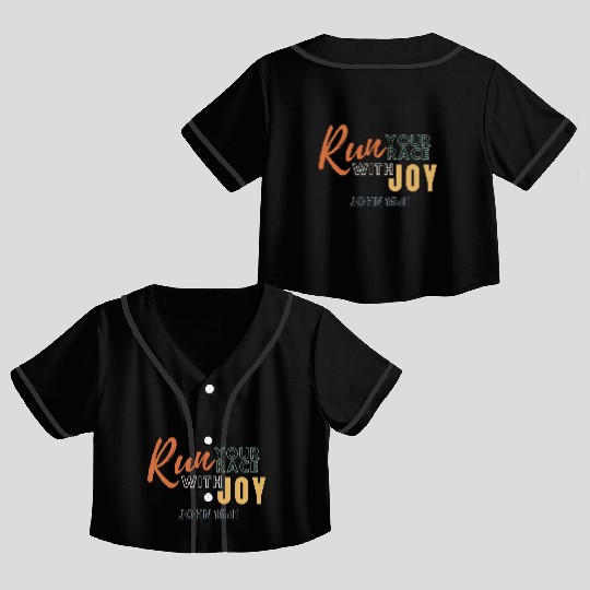 Run your Race with Joy Crop Top Baseball Jerseys