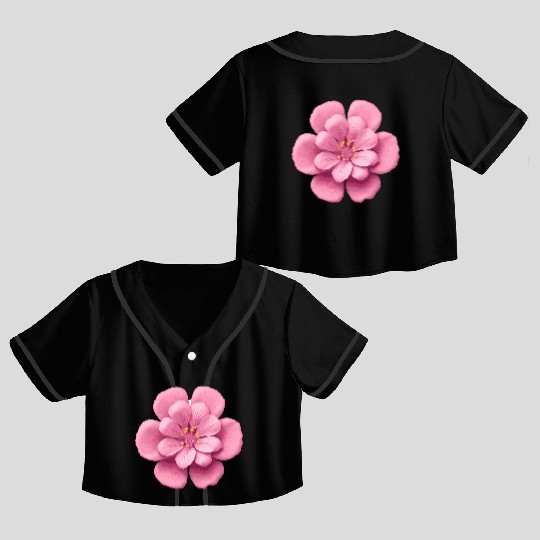 Pink Sakura flower Crop Top Baseball Jerseys