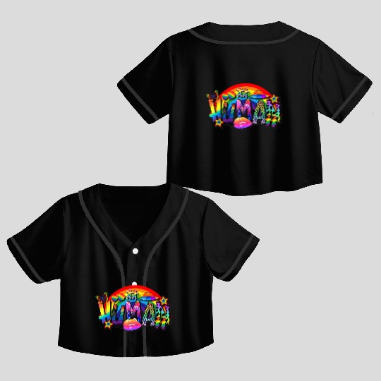 Human LGBT Flag Gay Pride Month Rainbow Crop Top Baseball Jerseys