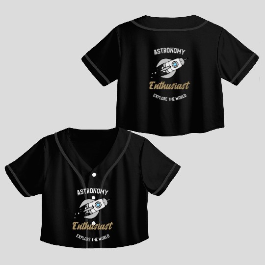 Astronomy Enthusiast - moon astronomy Crop Top Baseball Jerseys