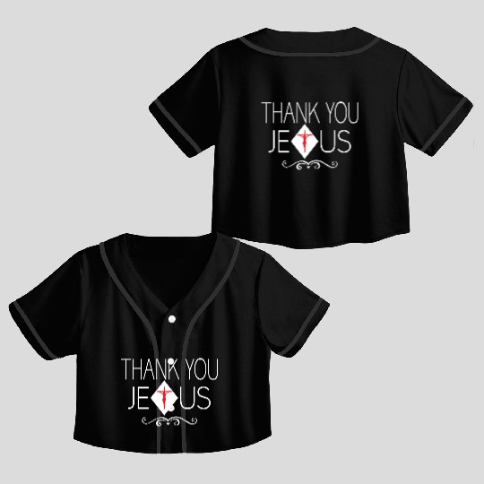 Thank You Jesus Love Jesus Christian Christmas Crop Top Baseball Jerseys