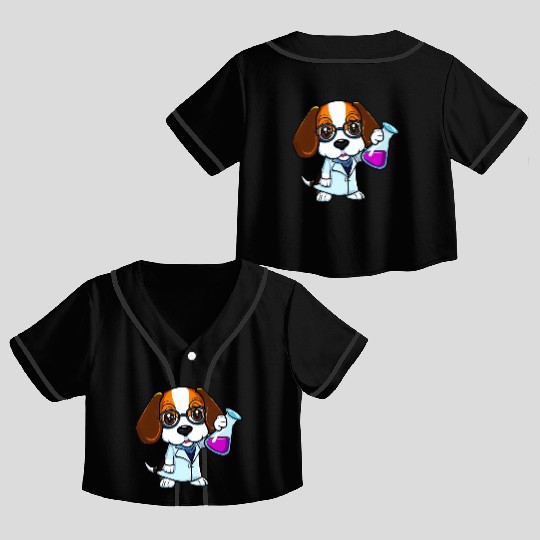 Beagle Puppy - Dexter Crop Top Baseball Jerseys